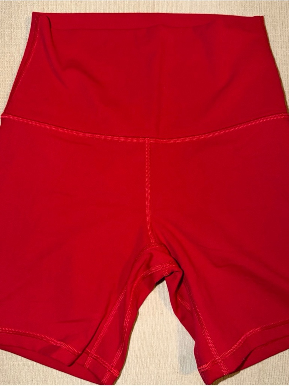 Lululemon High-Waist Red biker Shorts